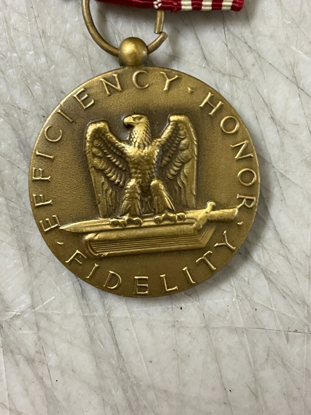 Vintage WWII Efficiency Honor Fidelity for Good Conduct Medal Brass